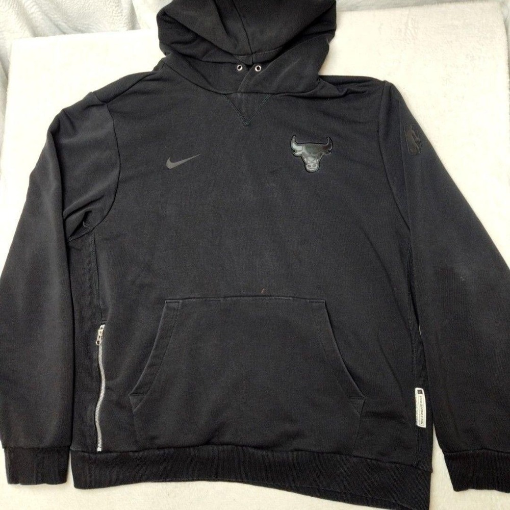 Chicago Bulls Nike Hoodie Mens XLT Black Pullover NBA Dri-FIT Fleece Basketball